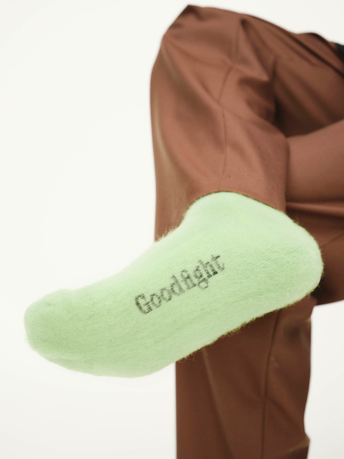 Goodfight Fuzzy Wool Blend Socks Green