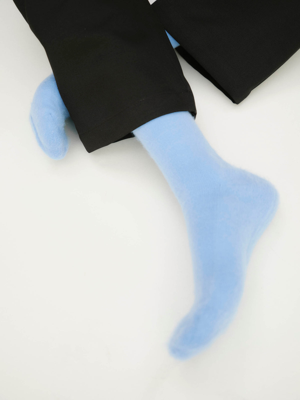 Goodfight Fuzzy Wool Blend Socks Blue