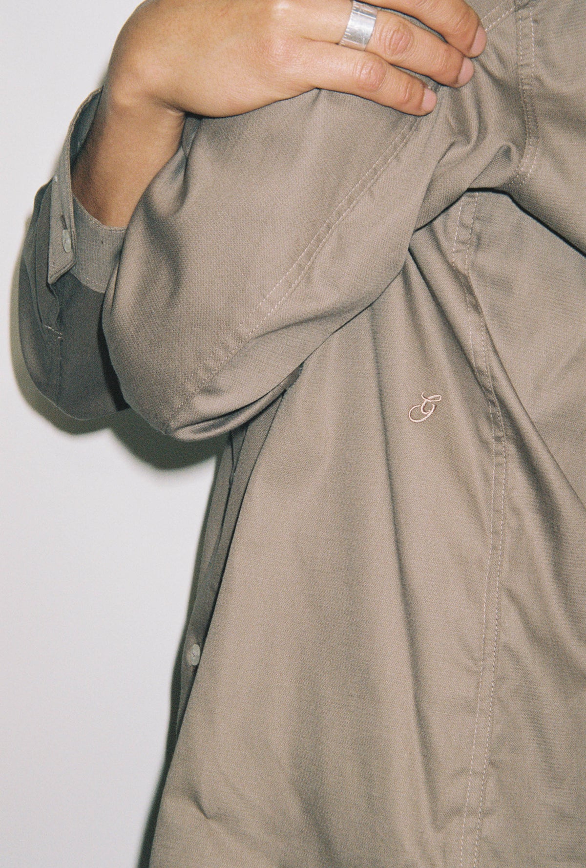 Goodfight City Shirt Italian Broadcloth Taupe Brown