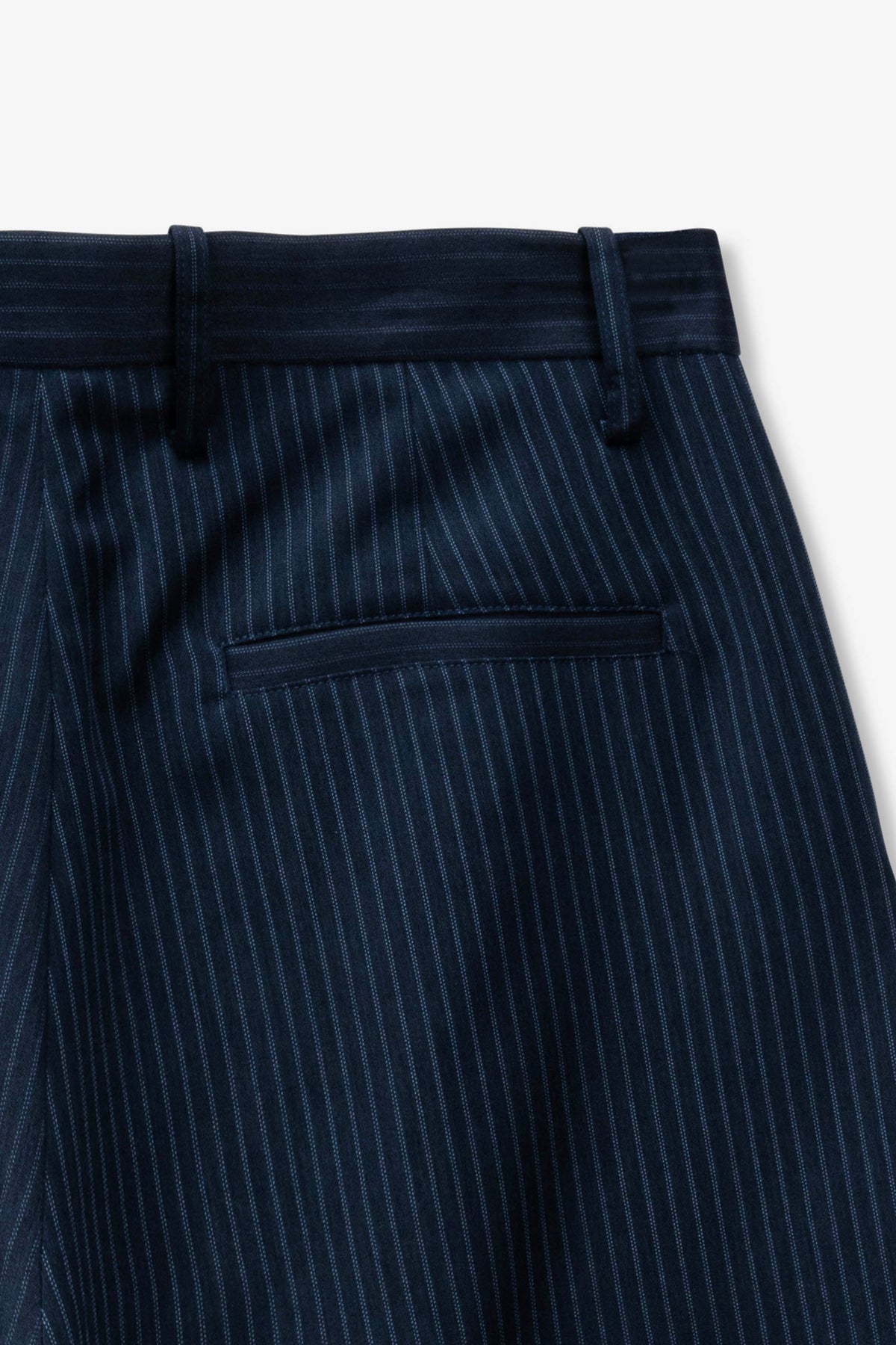 Goodfight Florider Trouser Creased Navy Pinstripe