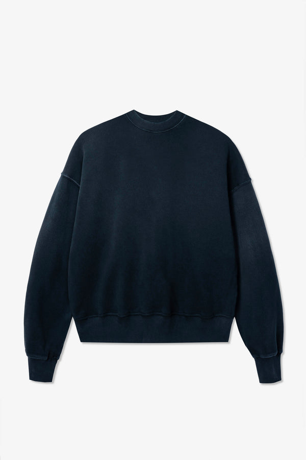 Cropped Pullover Sweatshirt Sun Fade Black