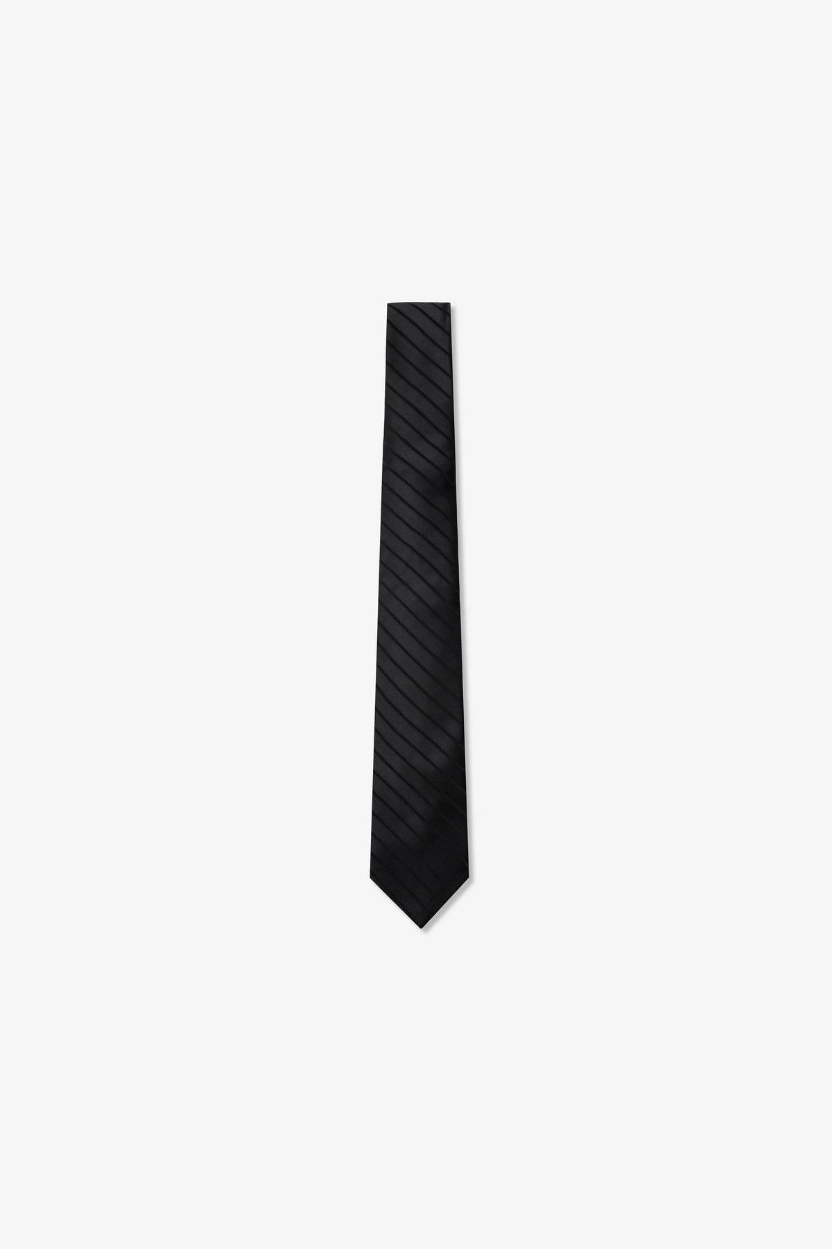 Goodfight Club Tie Black Satin Pinstripe