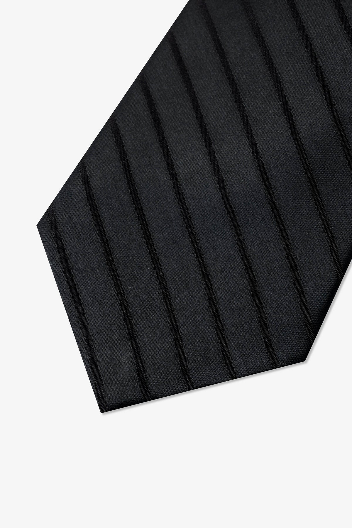 Goodfight Club Tie Black Satin Pinstripe