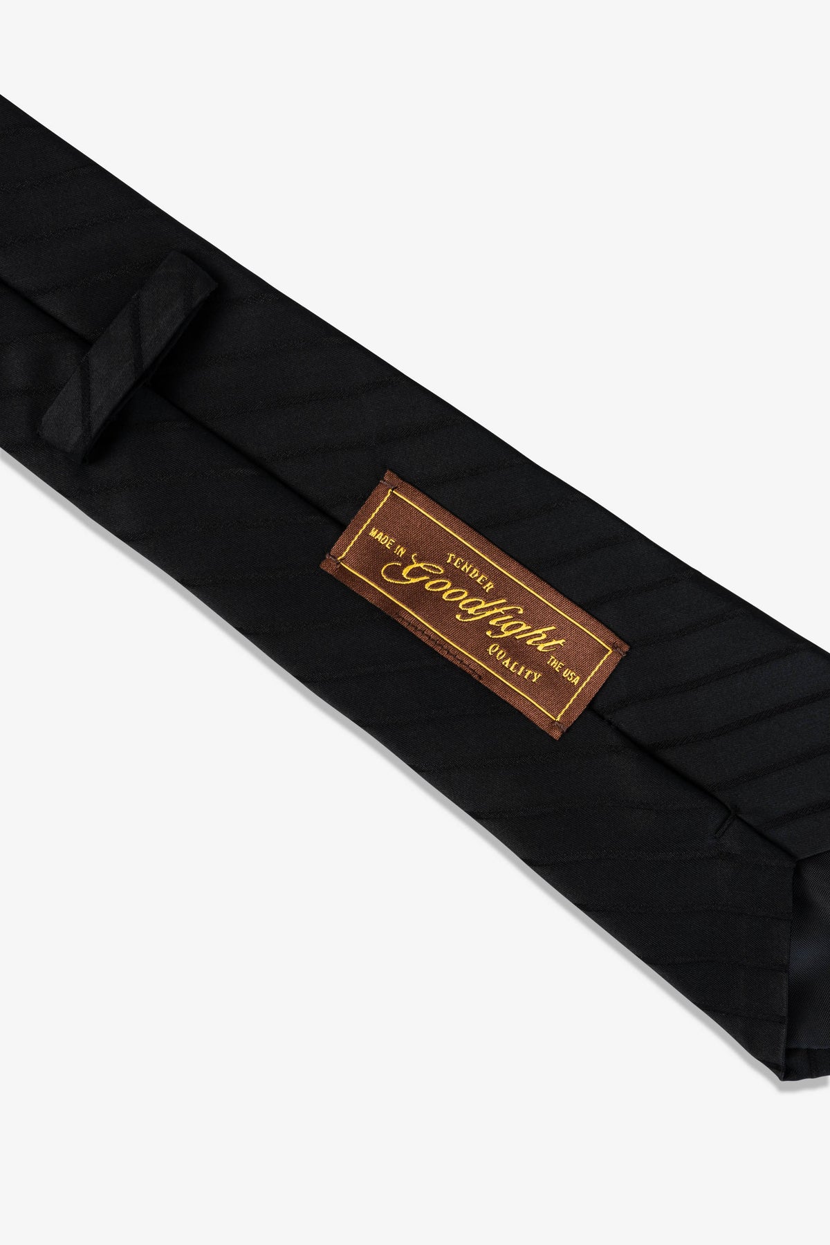Goodfight Club Tie Black Satin Pinstripe