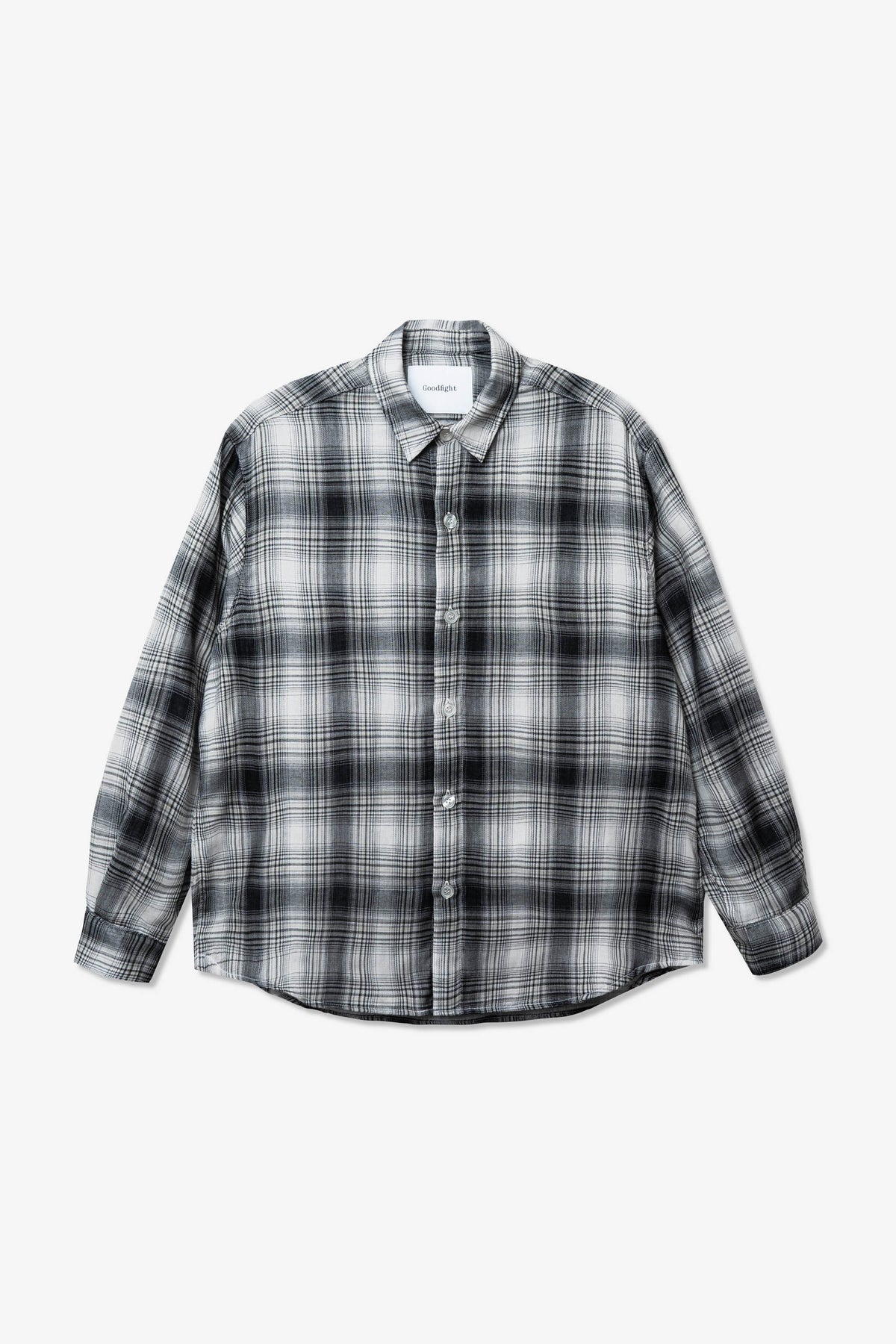 Goodfight City Shirt Organic Double Gauze Black Plaid