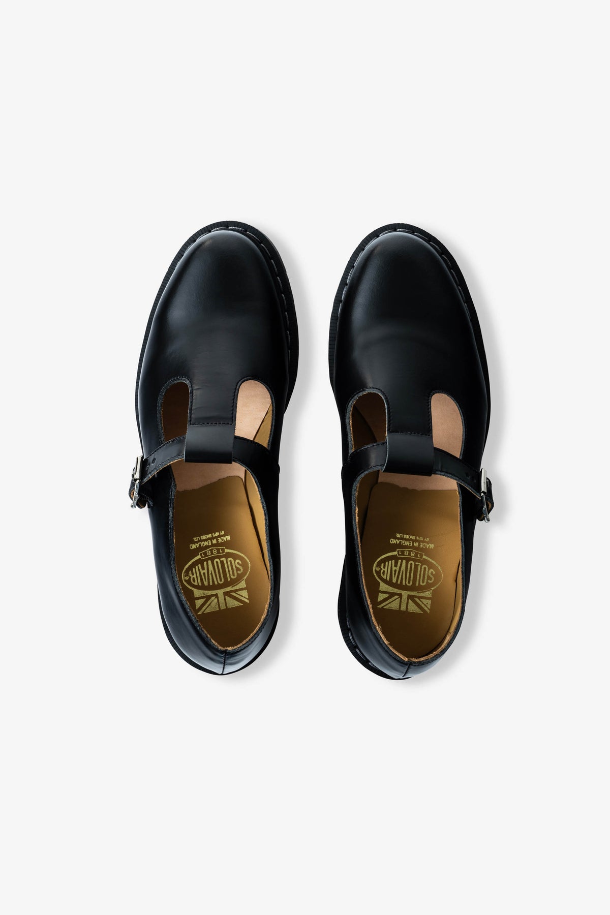 Solovair Mary Jane Shoe Black Hi-Shine