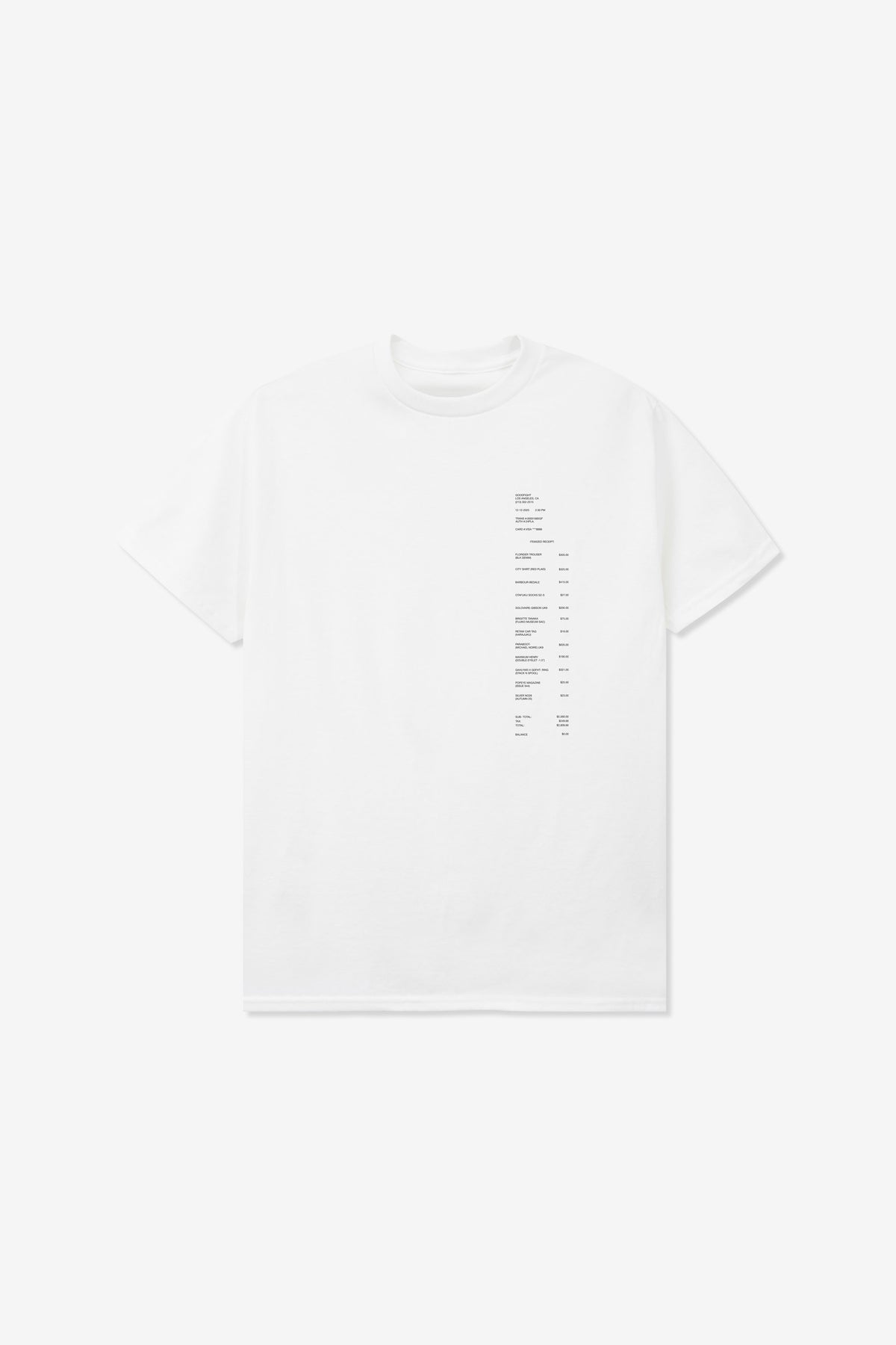 Goodfight Receipt Merch Tee White