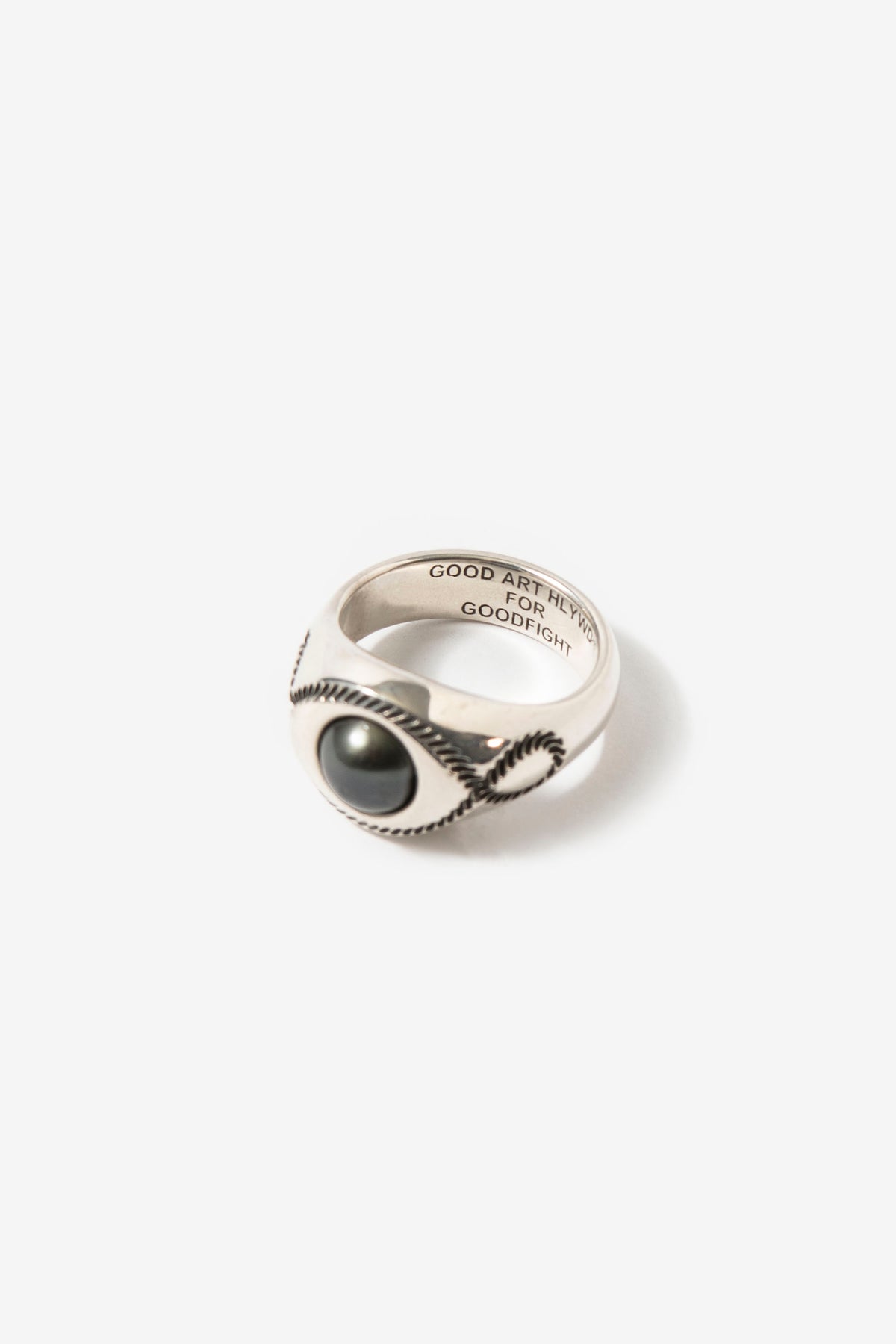 Good Art Hlywd for Goodfight Rock'n'Roller Black Pearl Signet Ring