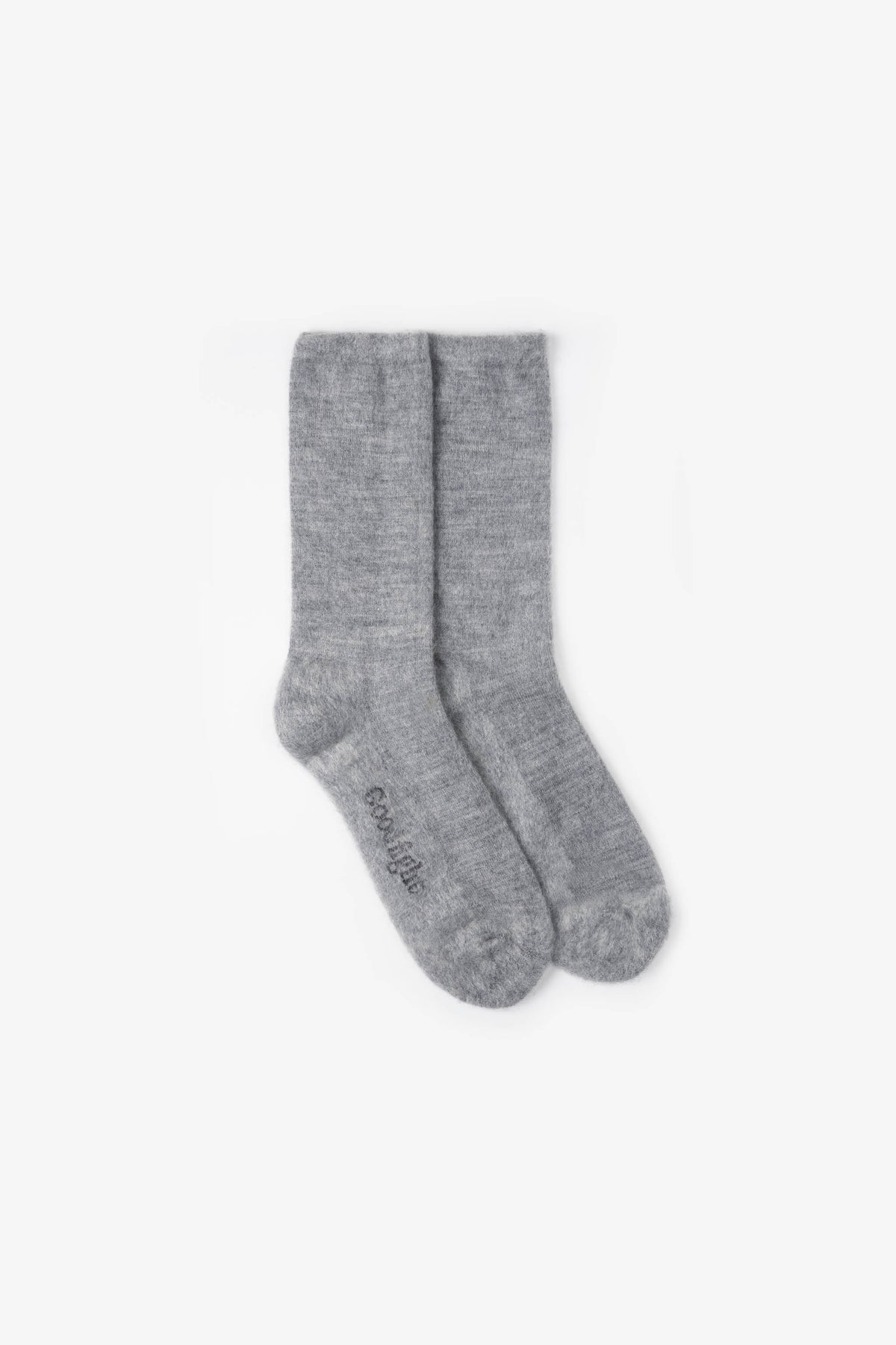 Goodfight Fuzzy Wool Blend Socks Grey