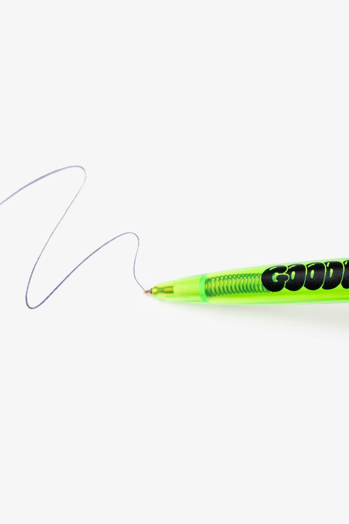 Goodfight Bubble Logo Click Pen Clear Green Gold