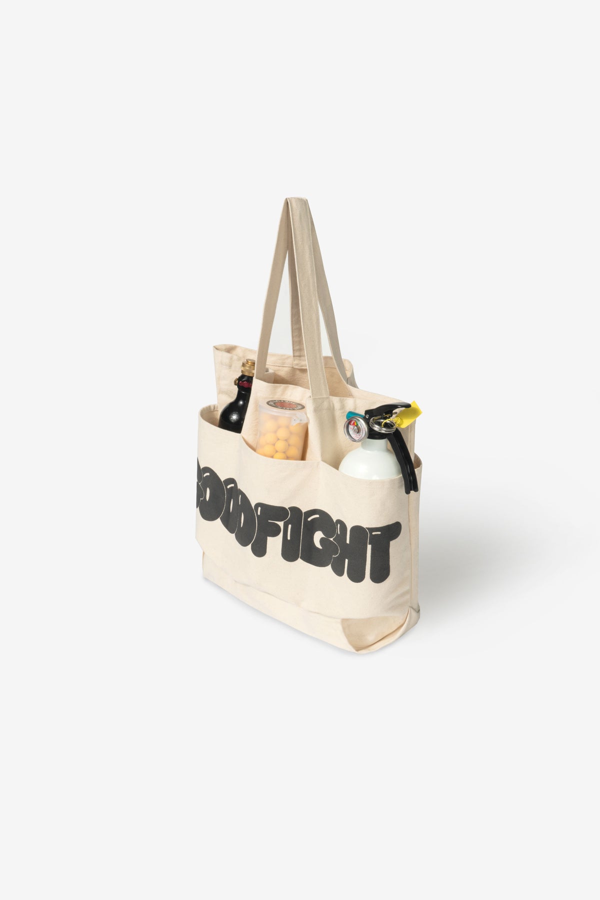 Goodfight Good Tote - Canvas - Black Bubble Logo Puff Print