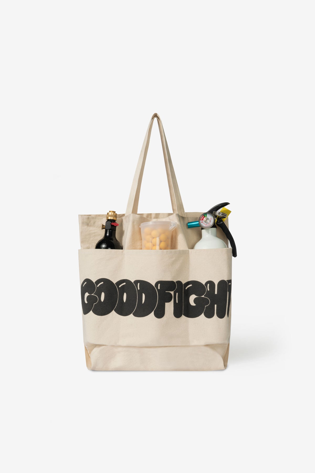 Goodfight Good Tote - Canvas - Black Bubble Logo Puff Print