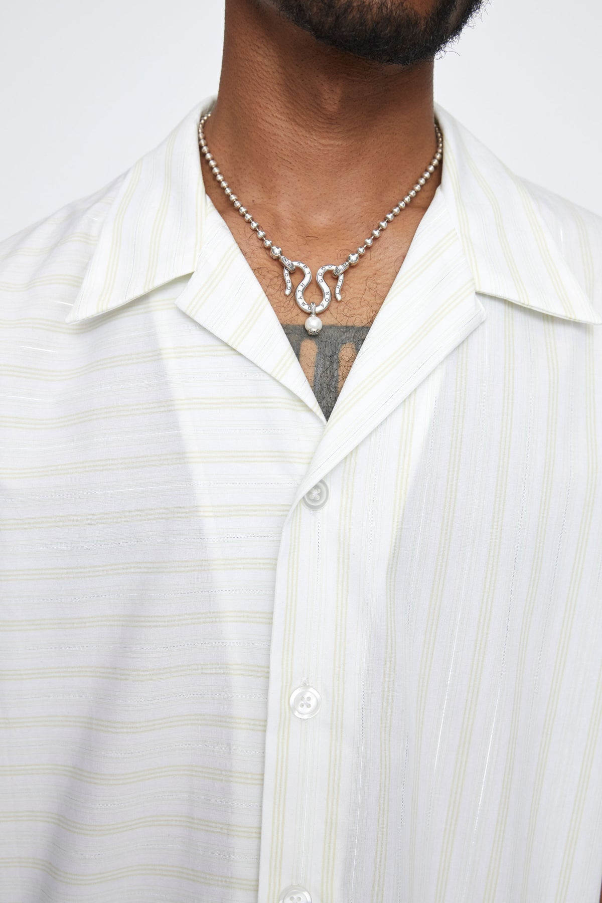 Good Art Hlywd for Goodfight Clasp & Ball Necklace 16in with Pearl Charm